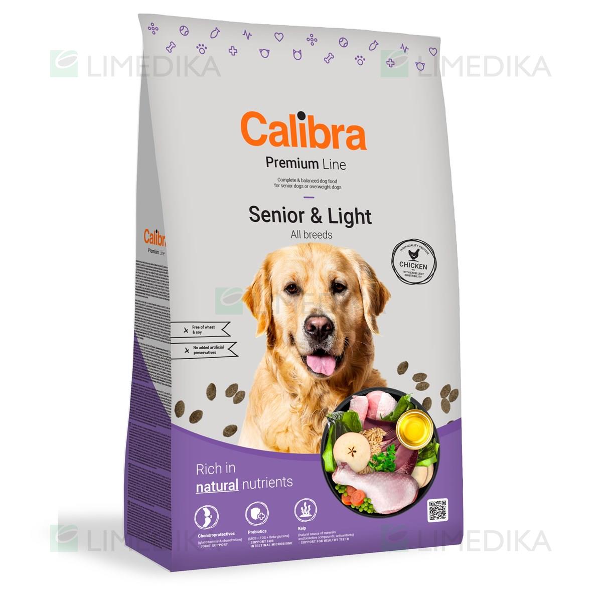 CALIBRA DOG PREMIUM LINE Senior&Light sausas pašaras šunims 12 kg